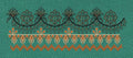 Chandelier Border Teal & Orange Embroidery Design