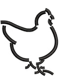 Hen Line Stitch Embroidery Design