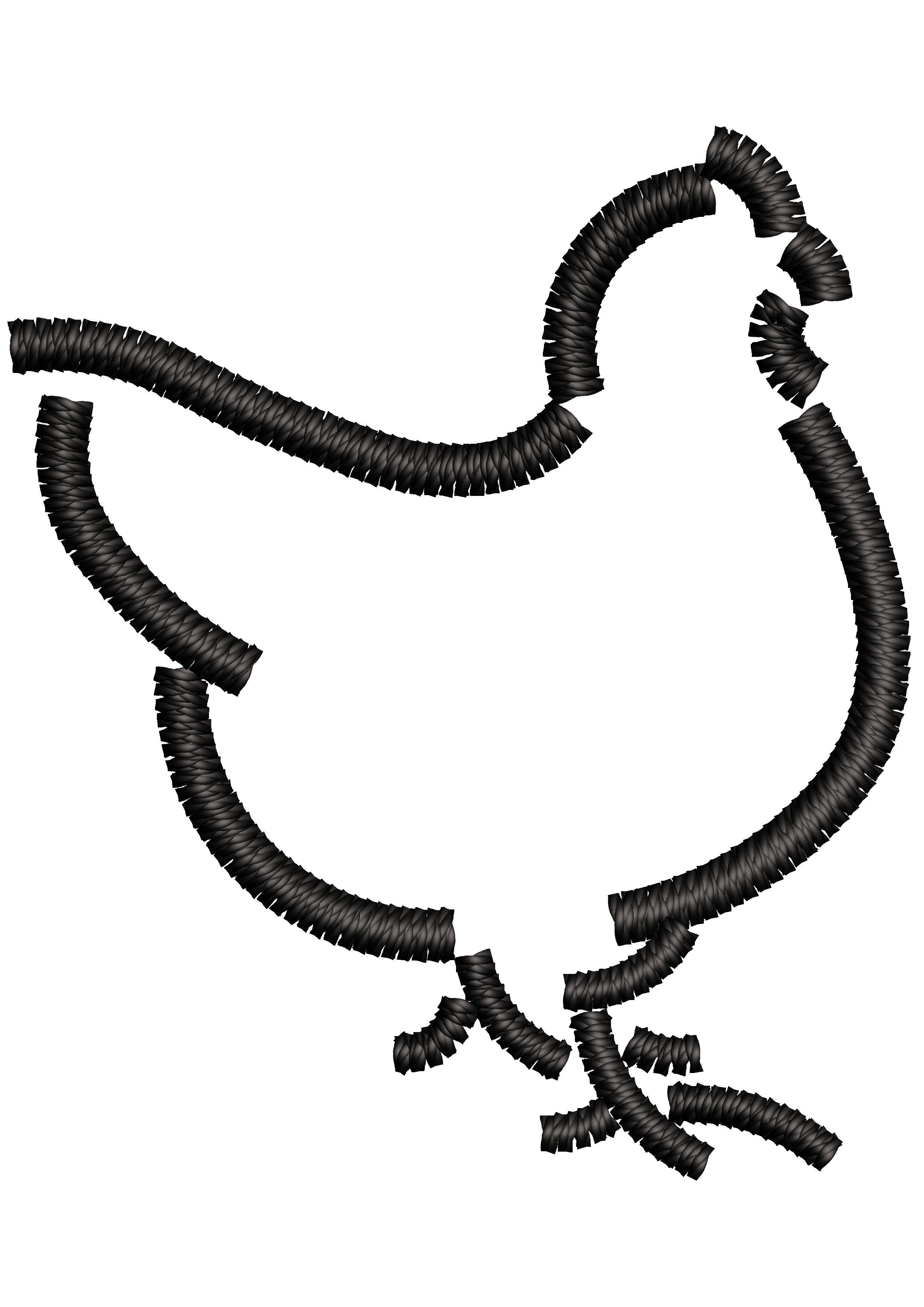 Hen Line Stitch Embroidery Design