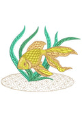 Gold Fish Embroidery Design
