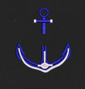 Marine Anchor Royal Blue & White Embroidery Design