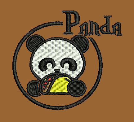 Snaking Panda Emblem Embroidery Design