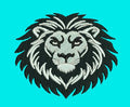 Lion Head White And Black Embroidery Design