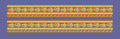 Golden Foliage and Striped Linear Border Embroidery Design