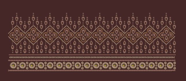 Geometric Four Petal Diamond with Beaded Fringe Embroidery Design