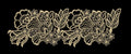 Gold Cutwork Style Floral Border Embroidery Design