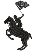 Flag Horse Rider Embroidery Design