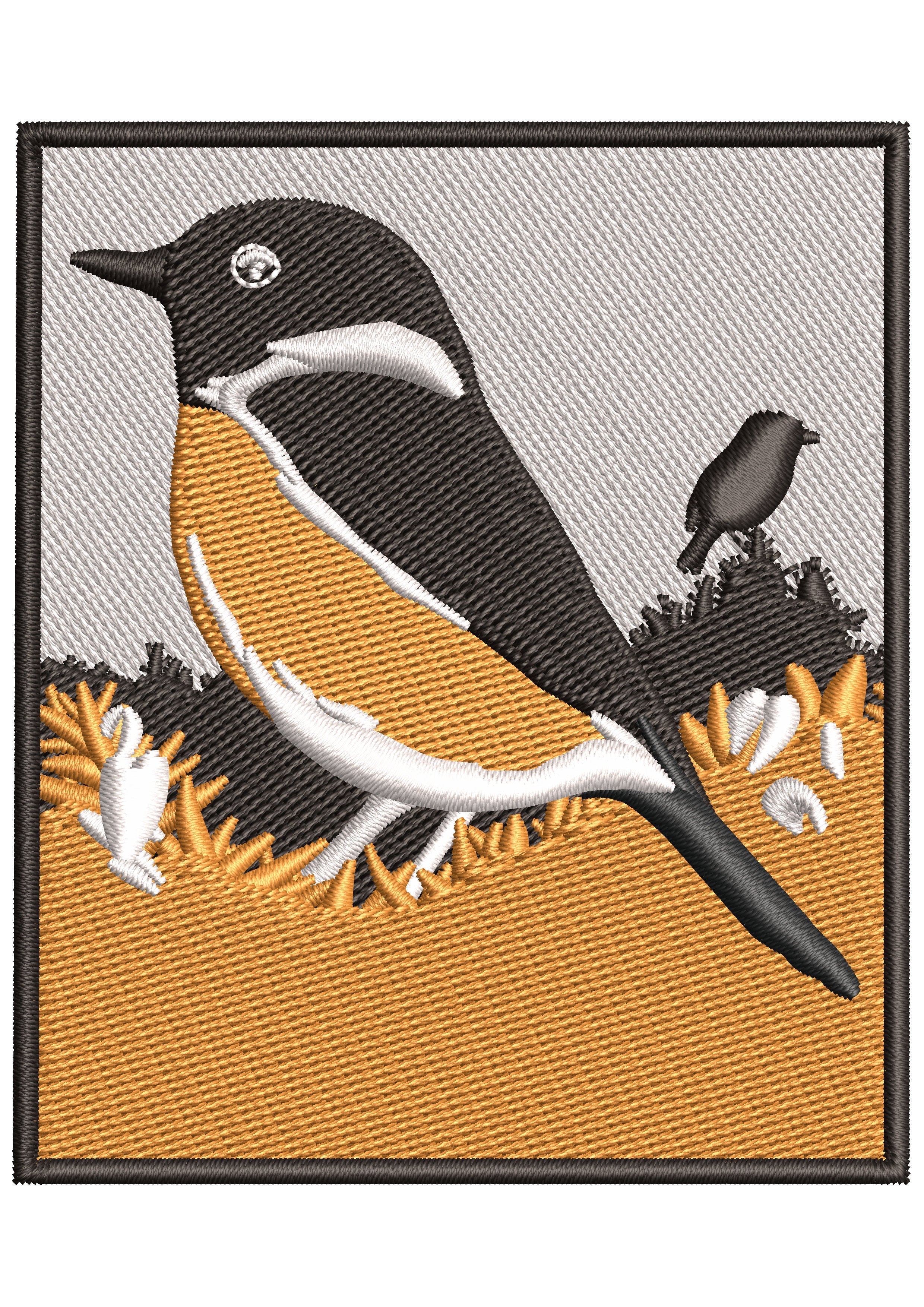 Sparrow Drawing Embroidery Design