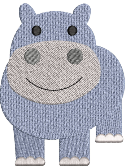 Hippopotamus Embroidery Design