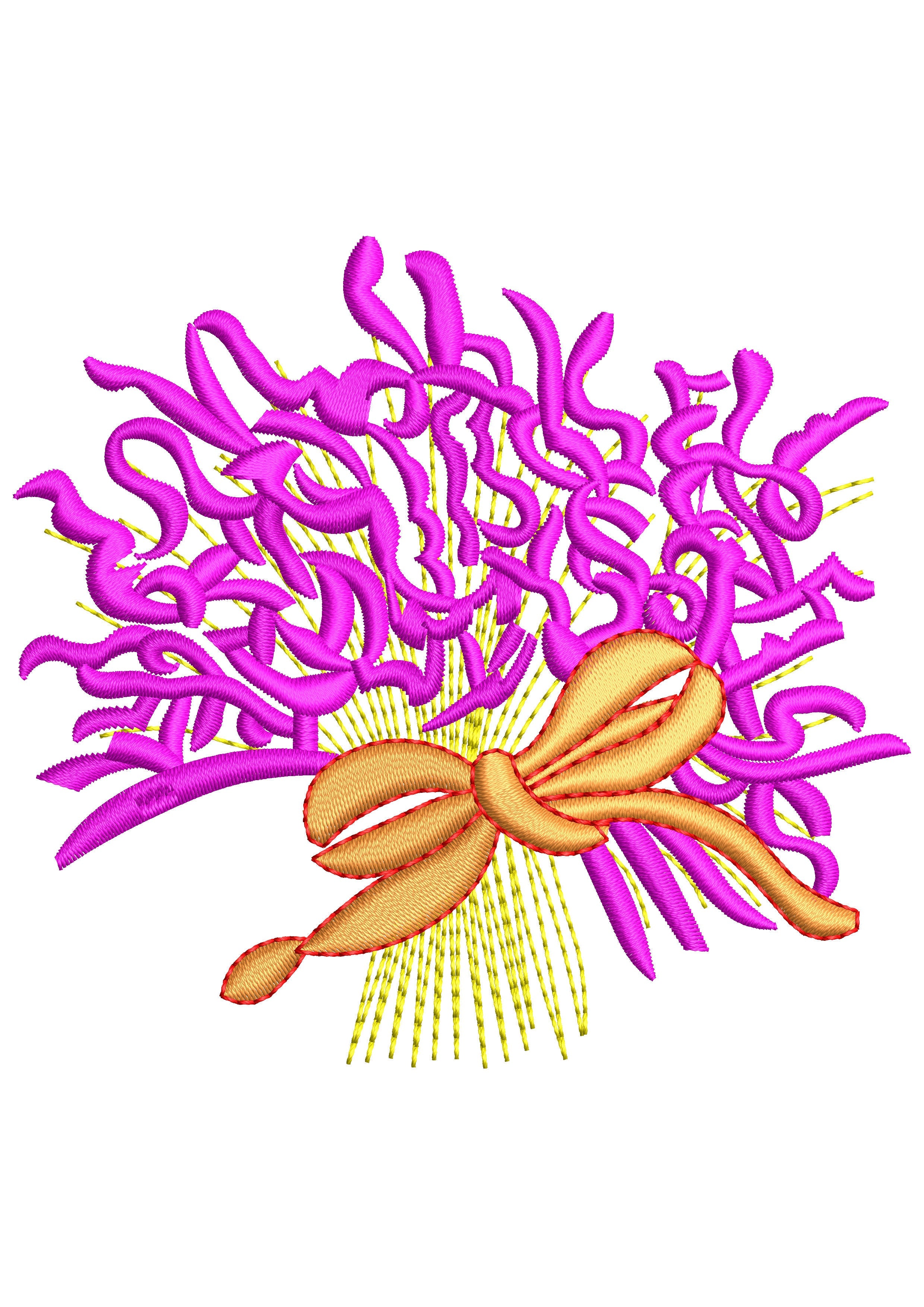 Nod Tie Love Embroidery Design