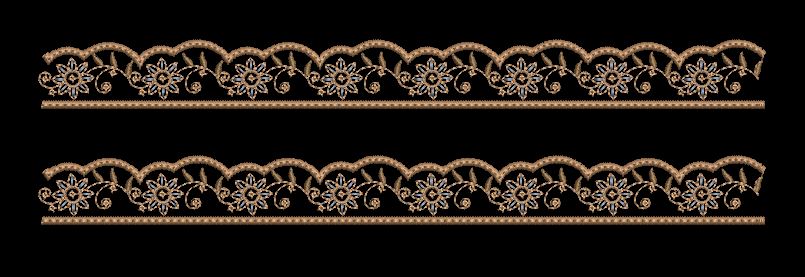 Scalloped Arch Rosette Border Embroidery Design