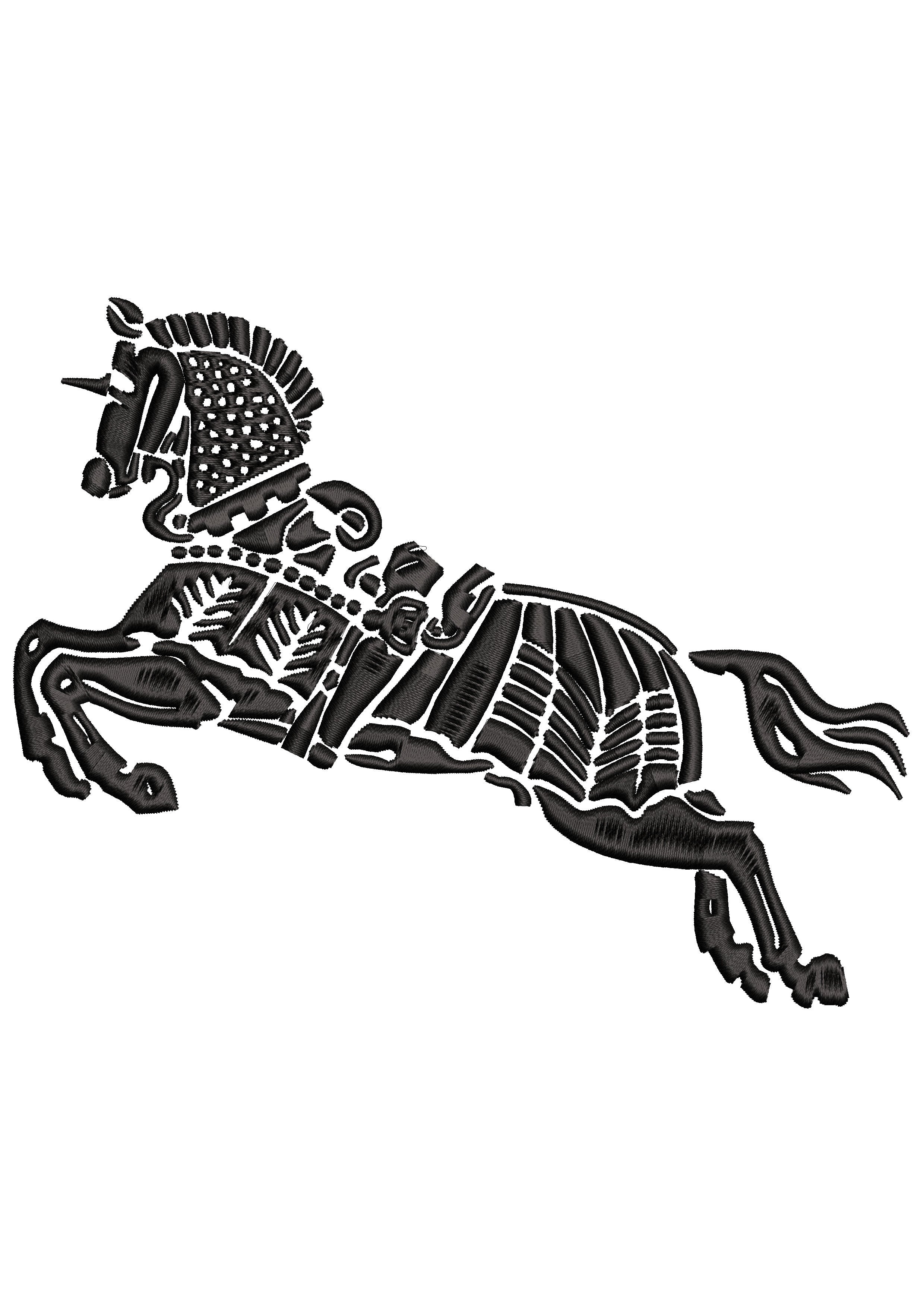 Horse Running Embroidery Design