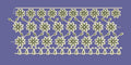 Floral Cascade Botanical Pattern Border Embroidery Design