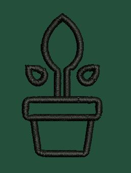 Sprouting Potted Plant Graphic Embroidery Design