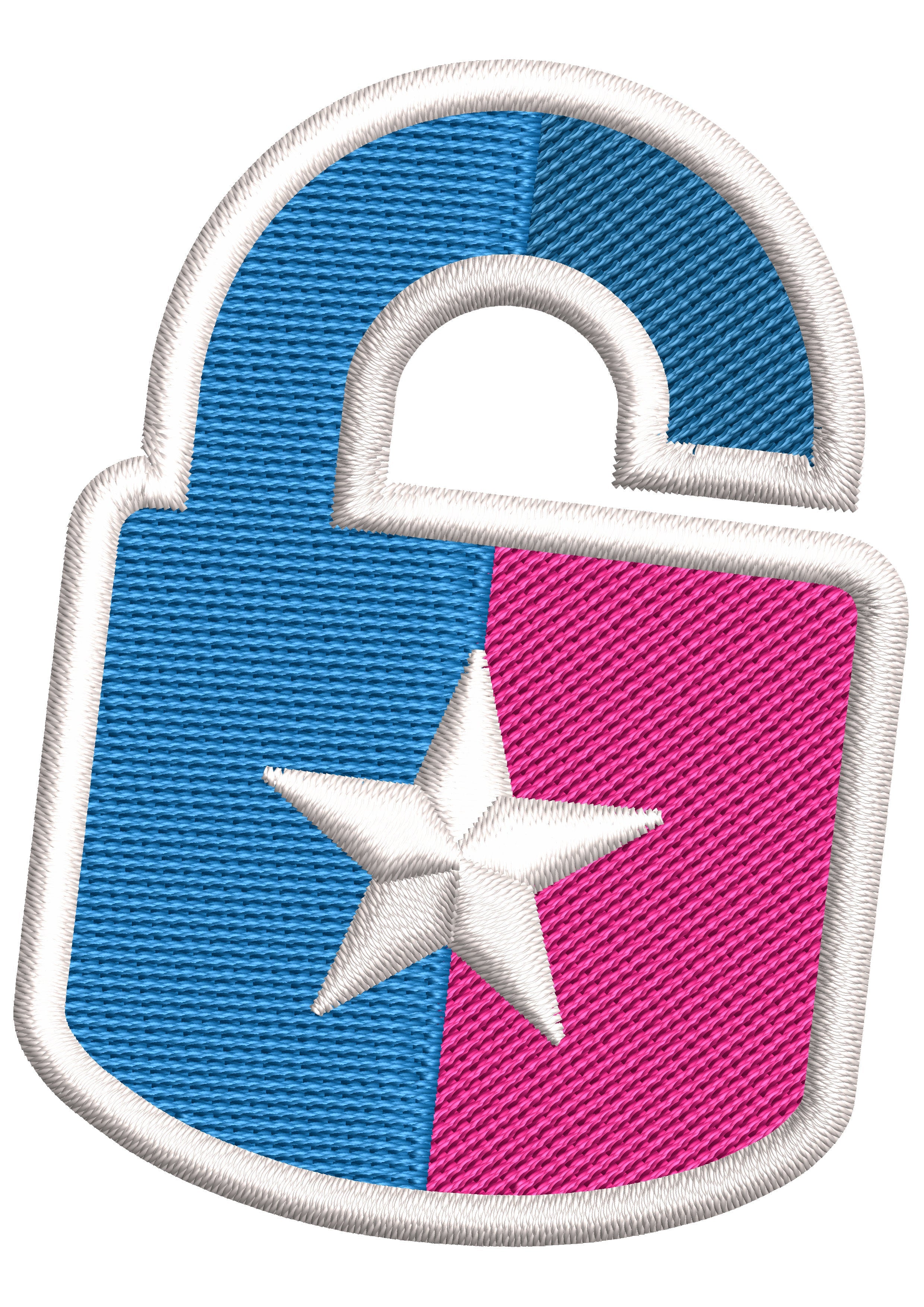 Lock Embroidery Design