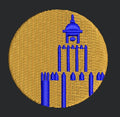 Blue Building Embroidery Design