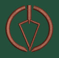 Downward Pointing Arrow Within a Circle Embroidery Design