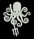 White Octopus Embroidery Design