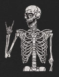 Rocking Skeleton White & Grey Embroidery Design