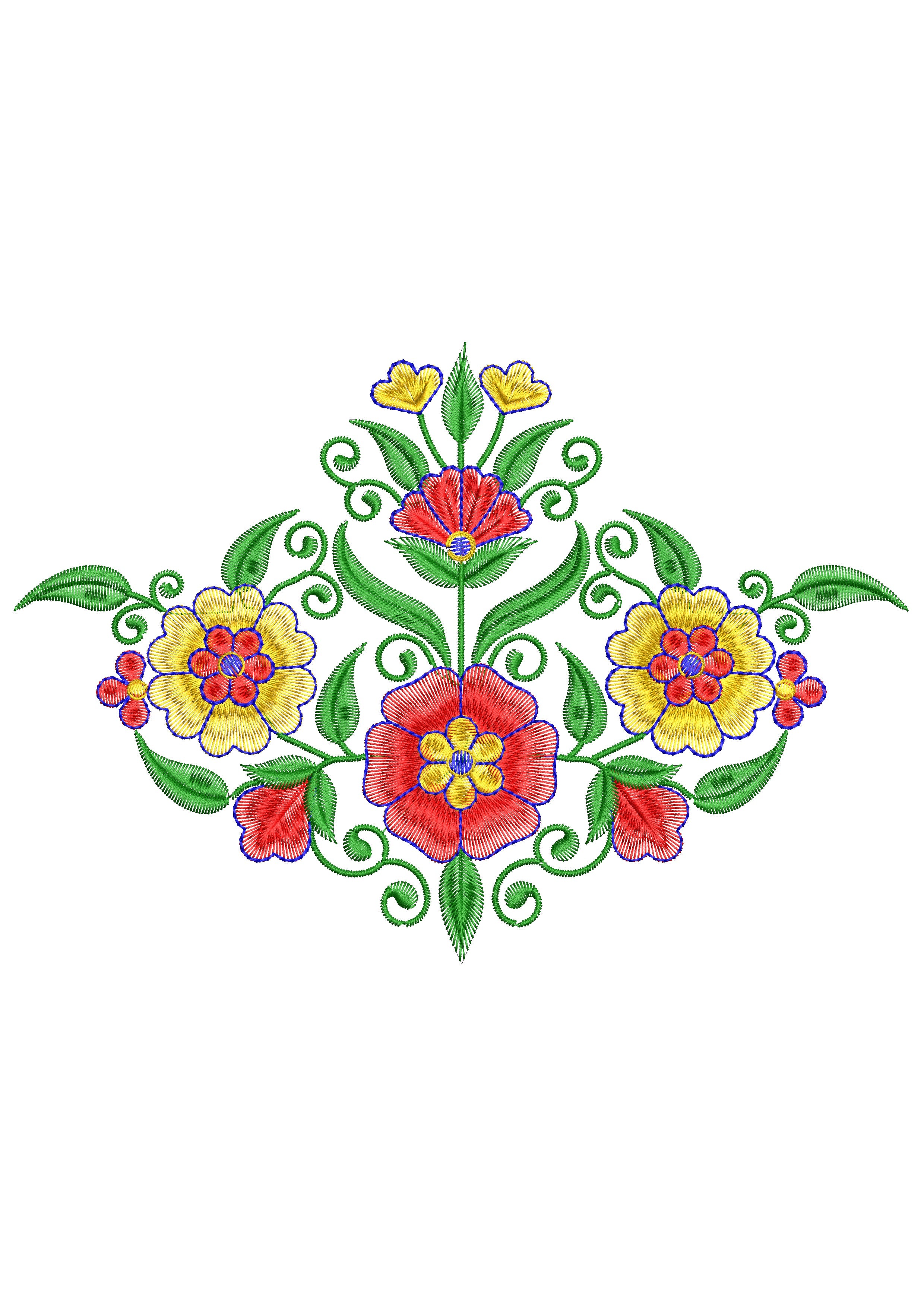Flower Rank Embroidery Design