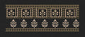 Black Gold Square Buta Panel Border Black & Antique Gold Embroidery Design