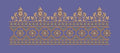 Floral Crest and Lattice Geometric Border Embroidery Design
