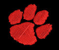 Textured Feline Paw Print Embroidery Design