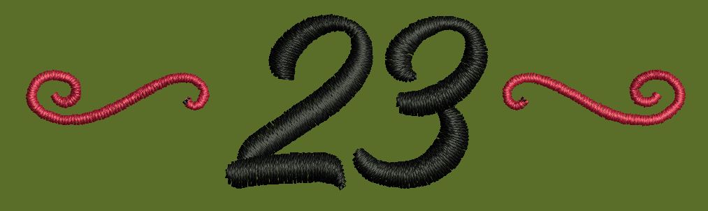 Swirl Framed Numerals Embroidery Design