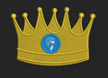 Crown Medallion Gold Embroidery Design