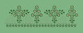 Sage Green Floral Bouquet Hem Border Green & Peach Embroidery Design