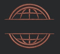 Split Globe Monogram Frame Embroidery Design