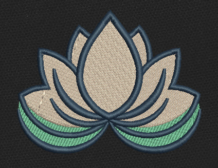 Lotus Flower White Embroidery Design