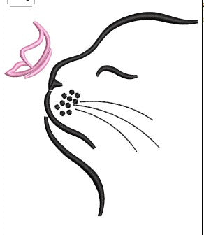 Cat Face Embroidery Design