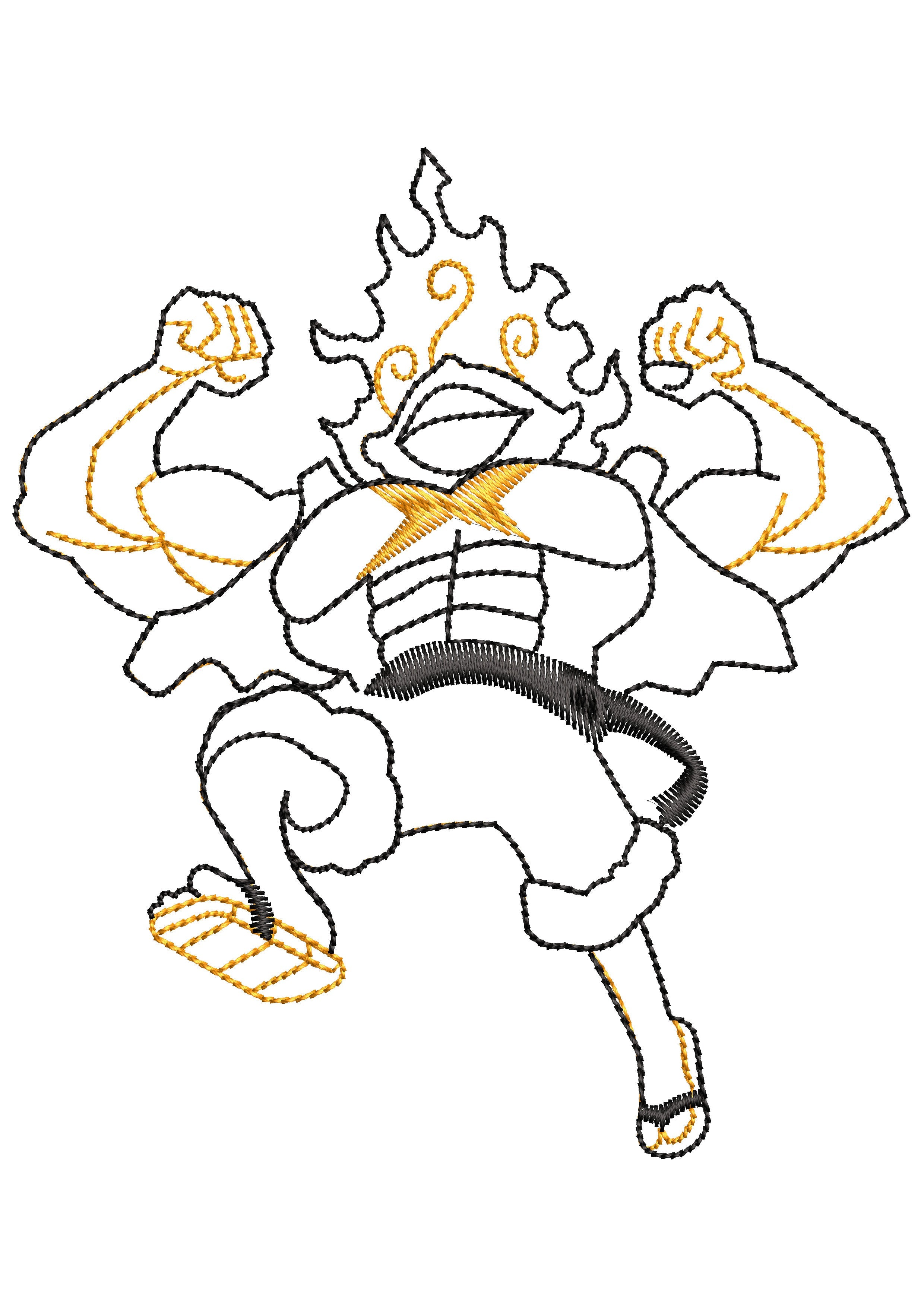 Head Fire Man Embroidery Design