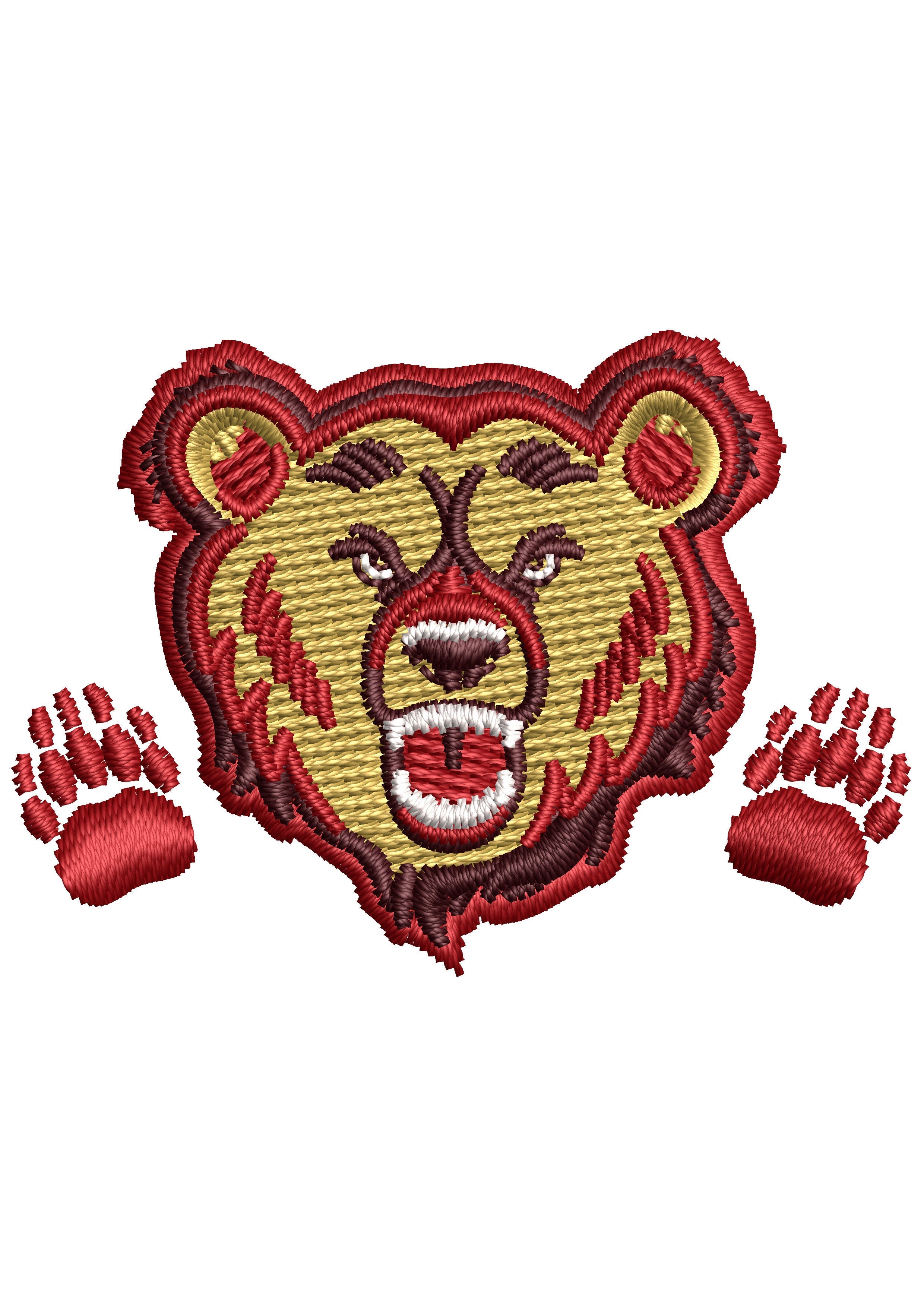 Bear Handsup Embroidery Design