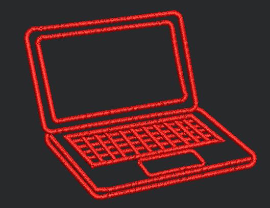 Red Laptop Embroidery Design