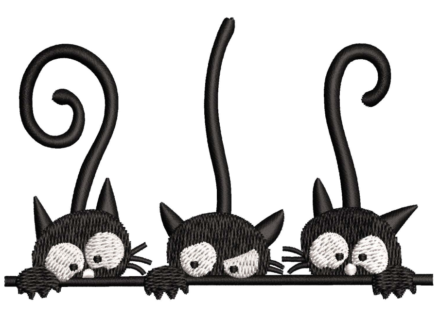 Black Cats Embroidery Design