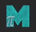 M with Pi Symbol Embroidery Design