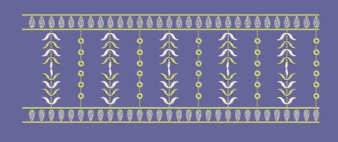 Vertical Leaf Stripe Border Embroidery Design