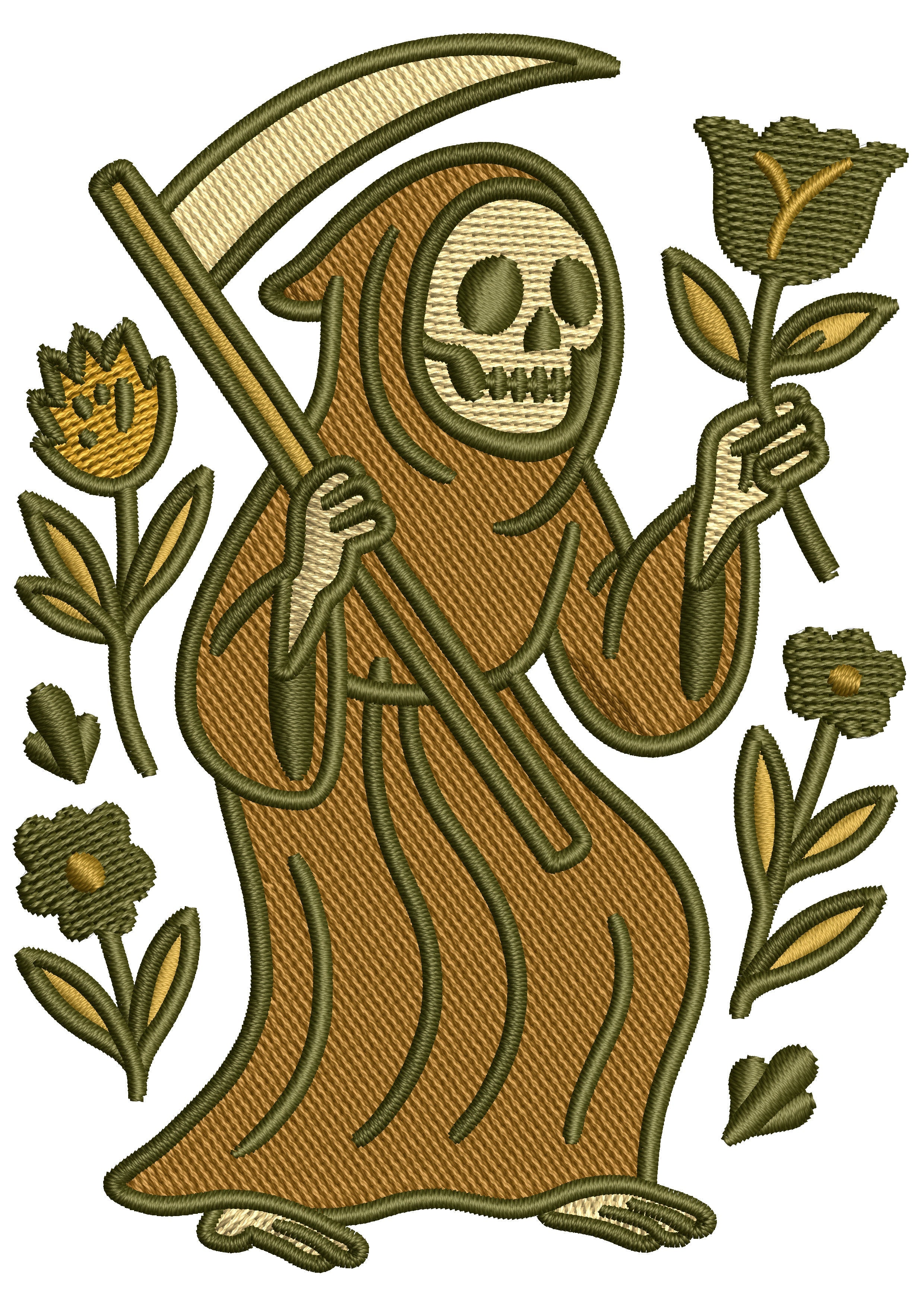 Ghost Love Embroidery Design