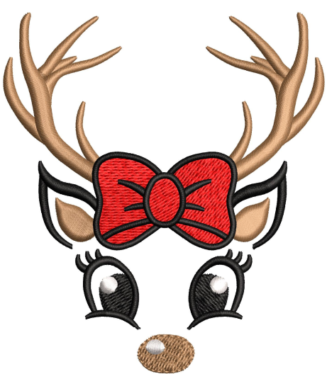Deer Face Embroidery Design