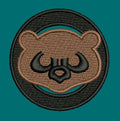 Stylized Bear Face Emblem Embroidery Design