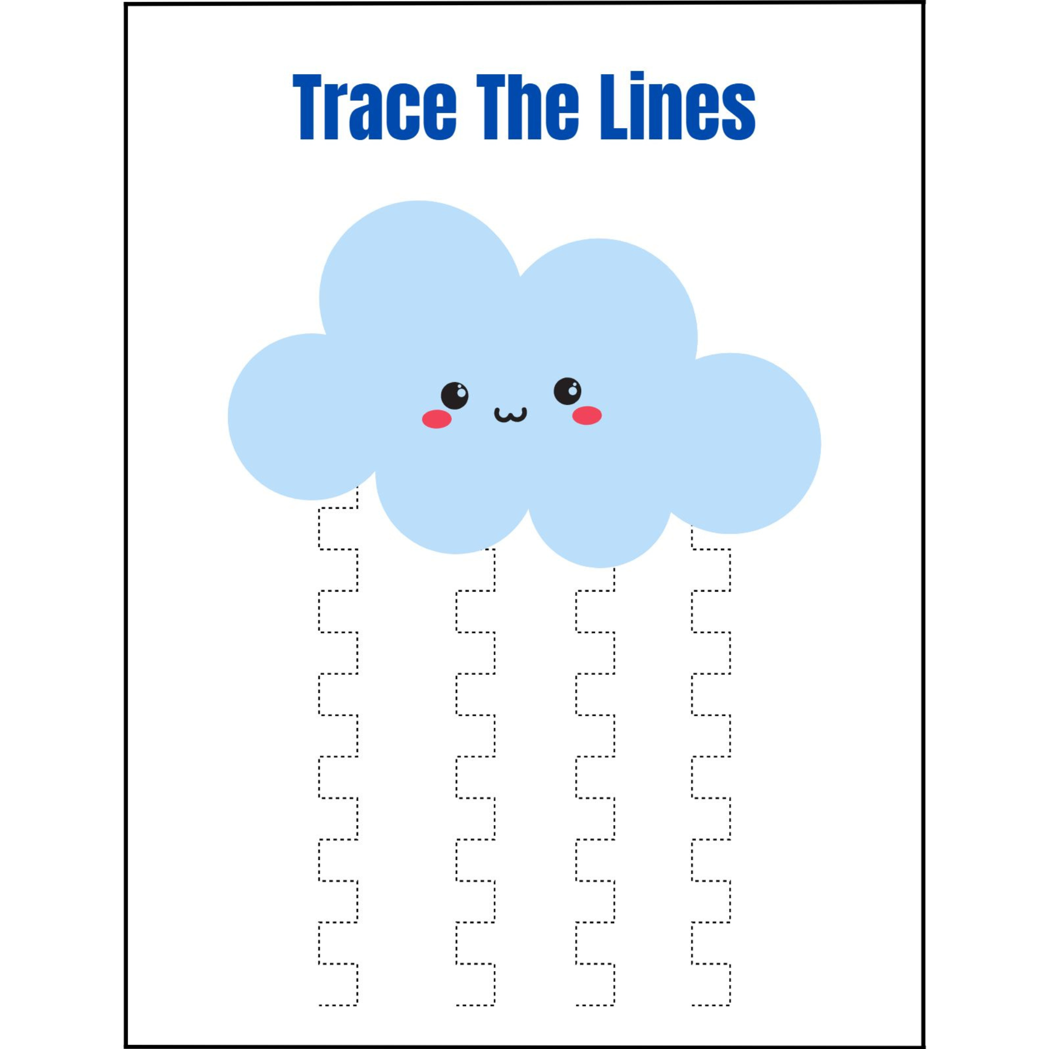 Trace the Lines Pattern Practice