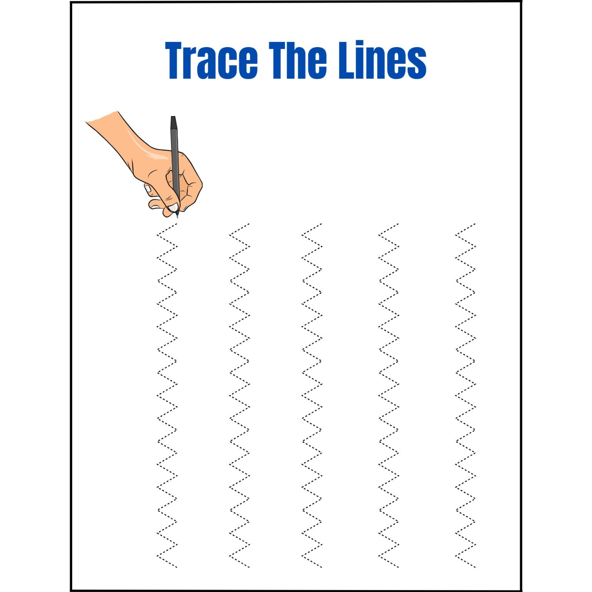 Trace the Lines Straight Line Practice