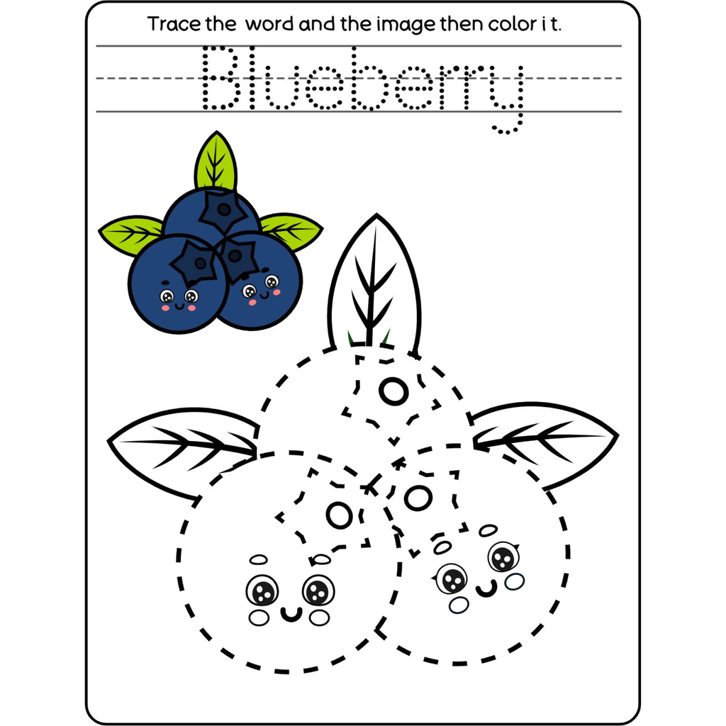 Trace Word and Picture Worksheets for Kids