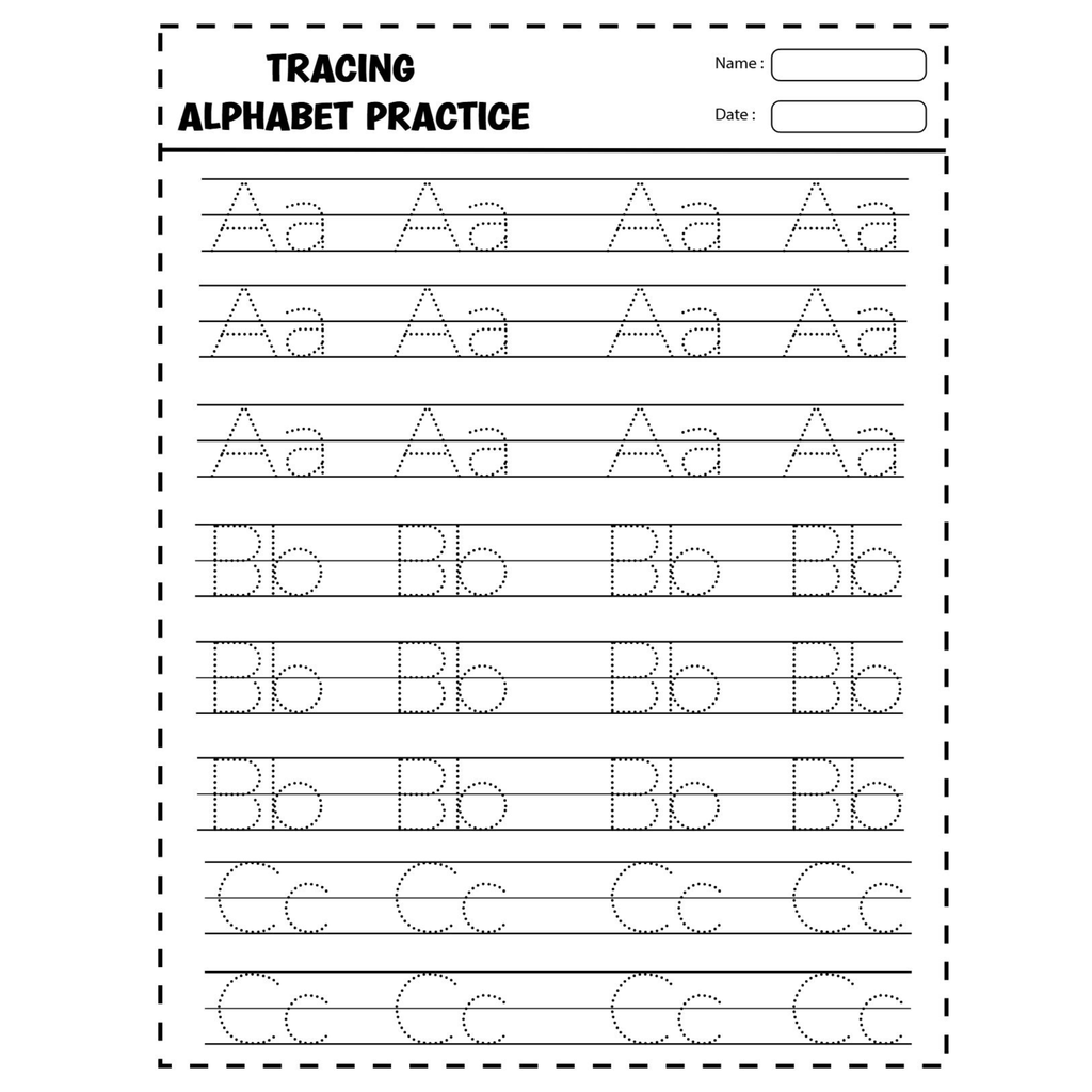 Tracing Math Shapes Alphabet Practice Workbook