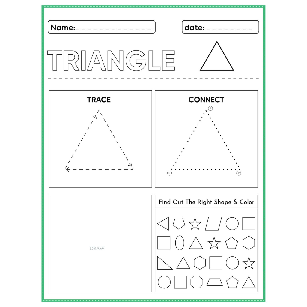 Tracing Shapes Trace Connect Draw Worksheets
