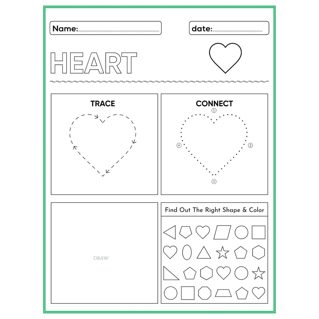 Tracing Shapes Trace Connect Draw Worksheets