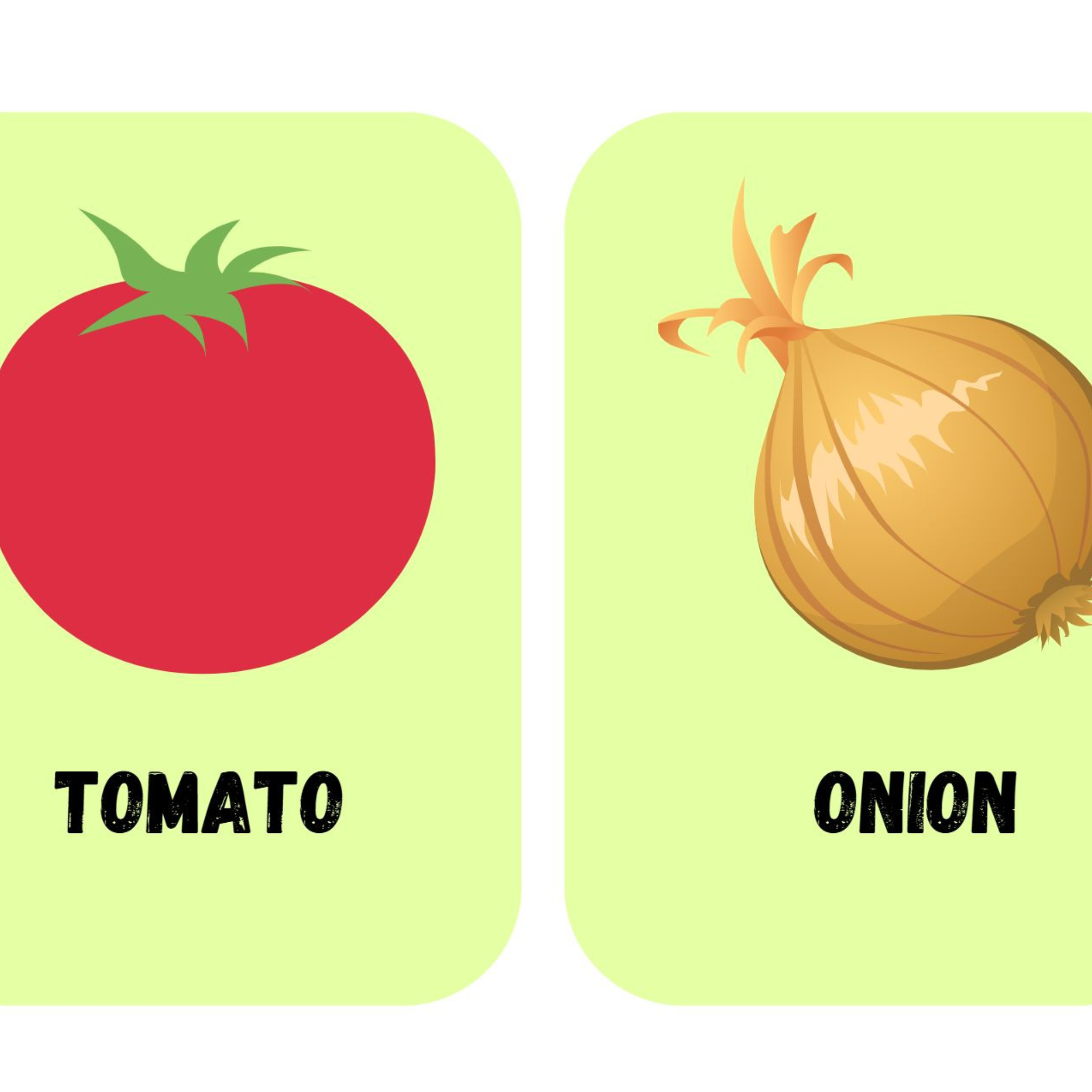 Vegetable Flashcards for Kids