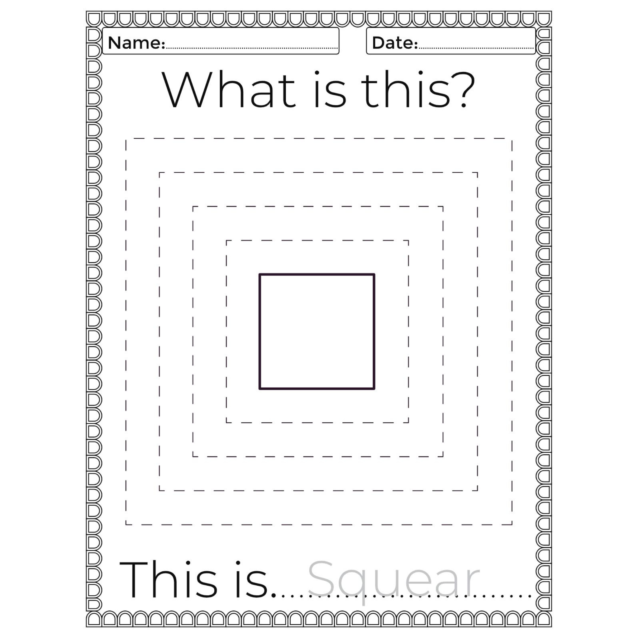 What Is This Shape Tracing Worksheets